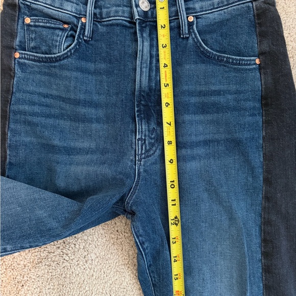 Mother Superior The Half Pipe Flood Jeans in Black & Blue Women Sz 26 Barrel Leg - Picture 14 of 16